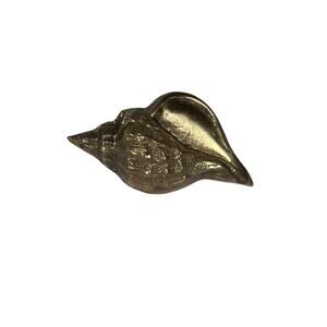 Vintage Brass Metal Seashell Conch Figurine Paperweight